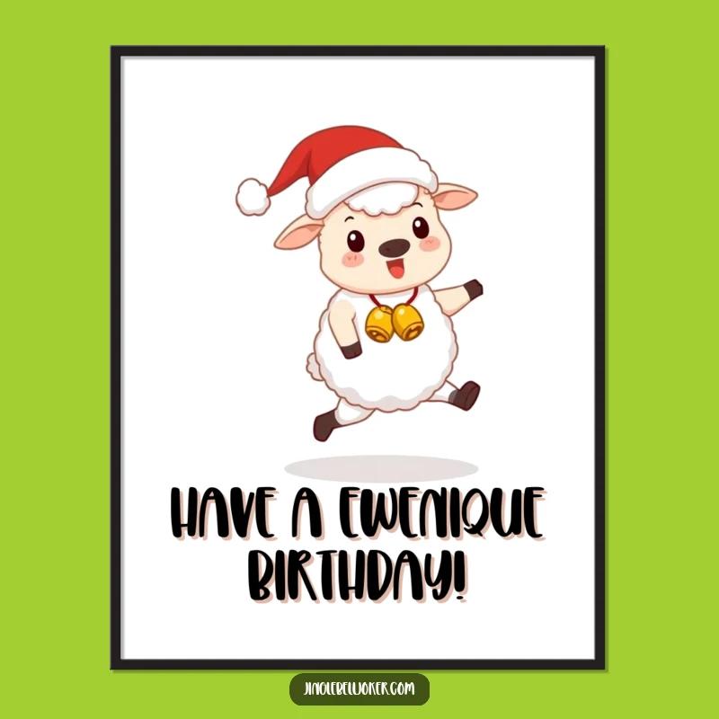 Free Printable Wall Art: Festive Santa Sheep Holiday Decor Downloadable