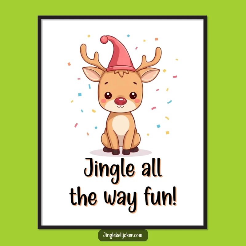 Free Printable Wall Art: Jester Reindeer Confetti Humorous Downloadable Decor