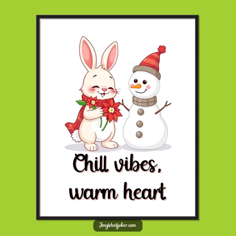 Free Printable Wall Art: Rabbit Serenade - Funny Holiday Decor, Downloadable