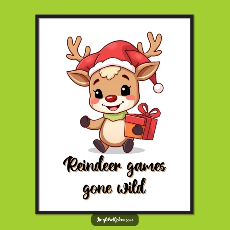 Funny Free Printable Reindeer Jester Wall Art: Whimsical Downloadable Decor with a Twist