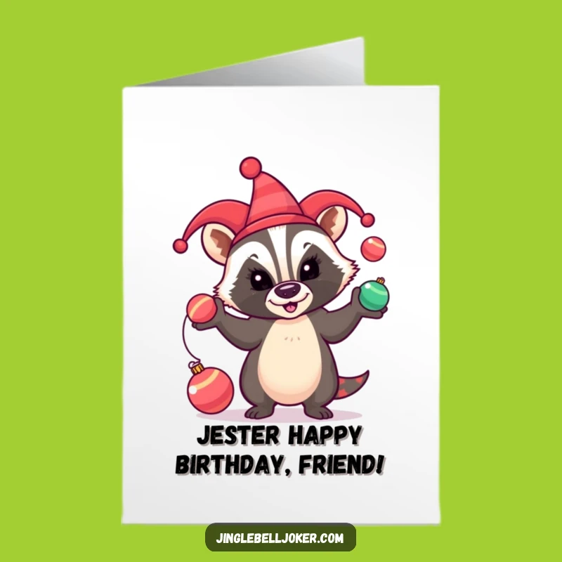 Free Printable Badger Jester Birthday Card: Funny DIY Downloadable Gift for a Jolly Celebration