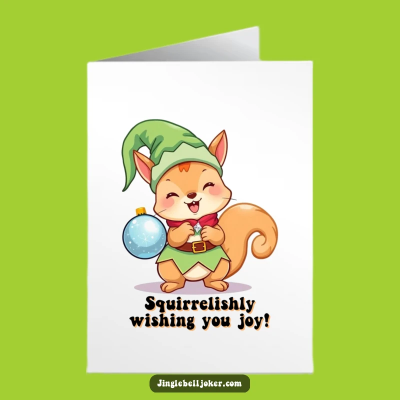Free Printable Birthday Card: Funny Elf Squirrel DIY Gift Downloadable