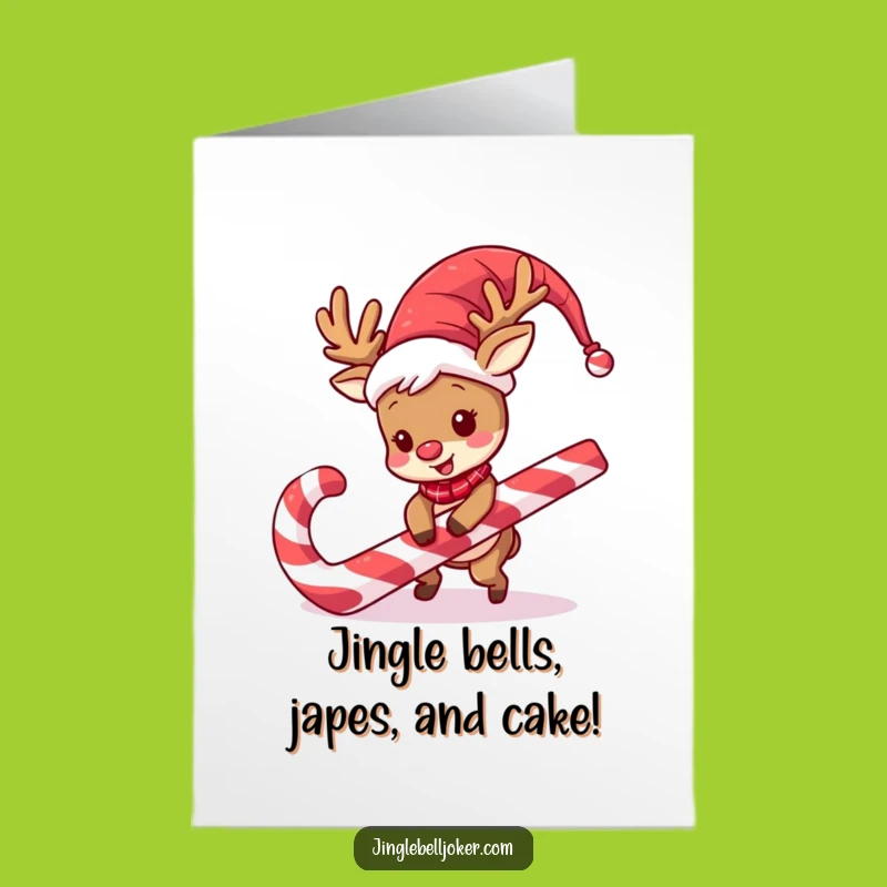Free Printable Birthday Card: Funny Jester Reindeer Tripping - Hilarious Downloadable Gift