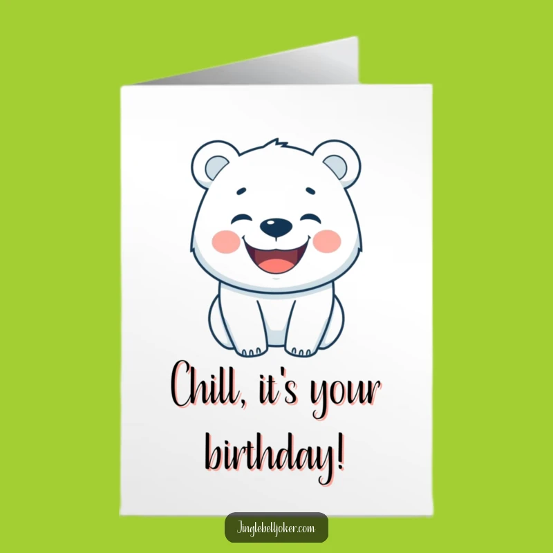 Free Printable Birthday Card: Happy Polar Bear Character Humorous Gift