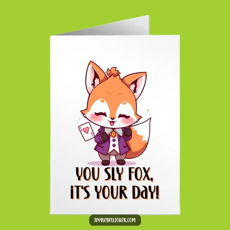Free Printable Fox Birthday Card: Joker's Charm, Downloadable DIY Fun