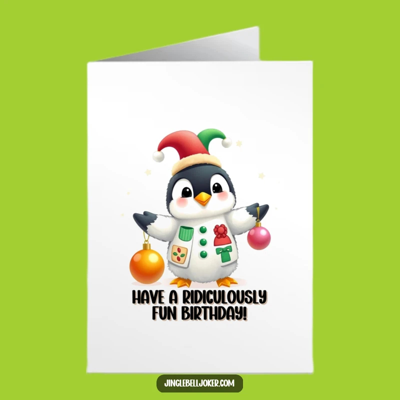 Free Printable Funny Penguin Jester Card - Hilarious Birthday Downloadable Gift