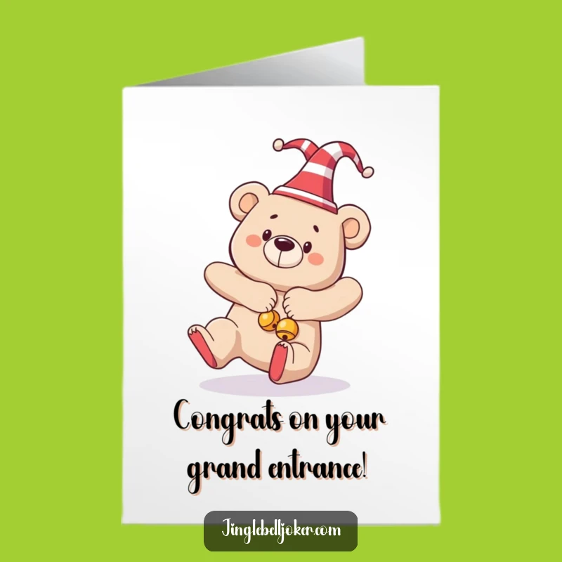 Free Printable Congrats Card: Jester Bear's Hilarious Tumble Downloadable Gift
