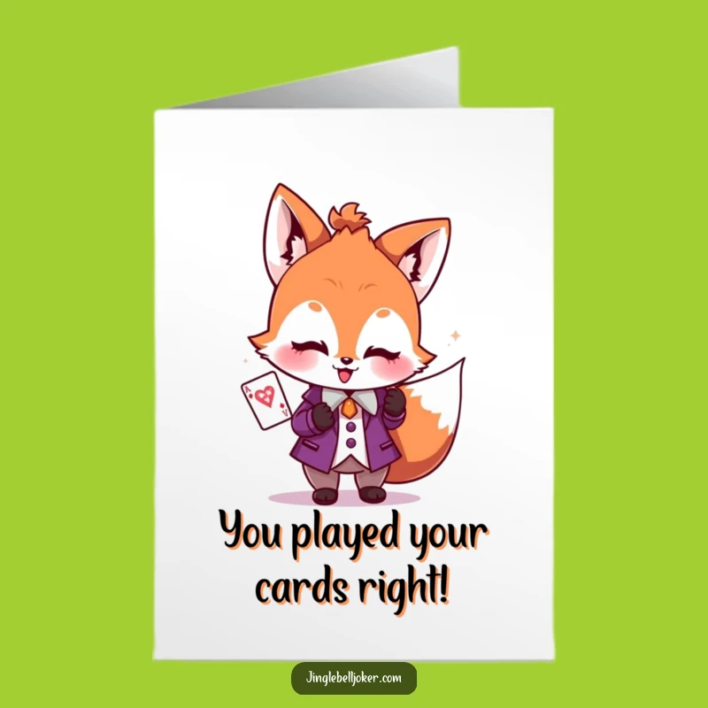 Free Printable Fox Congrats Card: Joker's Win, Downloadable DIY Gift