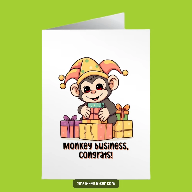 Free Printable Monkey Jester Congrats Card: Hilarious Downloadable for Celebrating Success!
