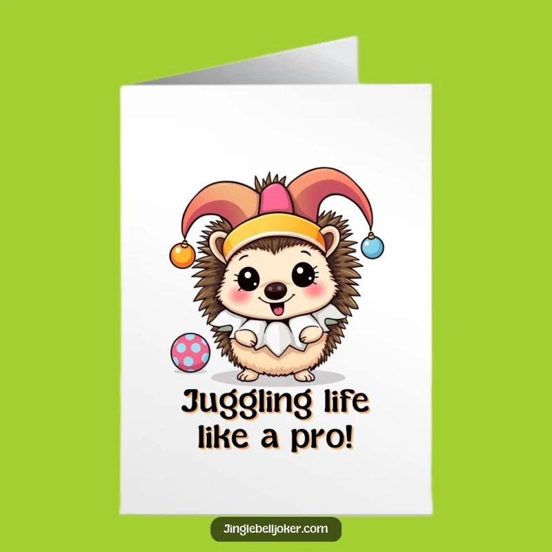 Free Printable Jester Hedgehog Congrats Card - Hilarious Downloadable for Any Win