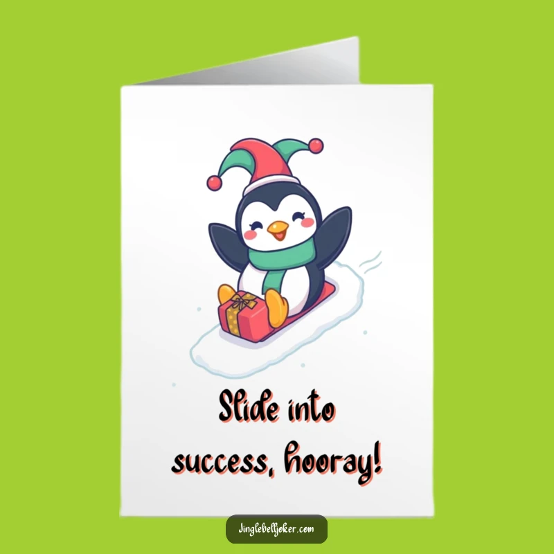 Free Printable Penguin Jester Congrats Card: Hilarious Downloadable for Big Wins!