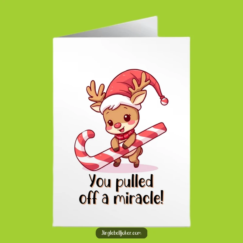 Free Printable Congrats Card: Jester Reindeer Fiasco - Funny Downloadable Celebration