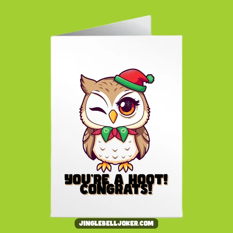 Free Printable Congrats Card: Jester Owl's Sparkly Wink Downloadable Gift