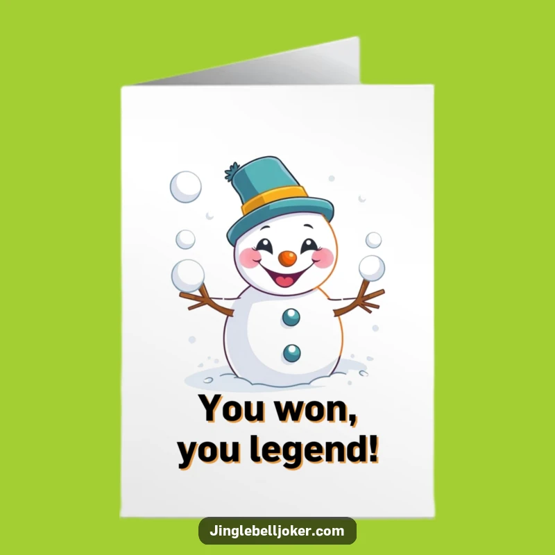 Free Printable Joker Snowman Congrats Card - Funny Downloadable Celebration!