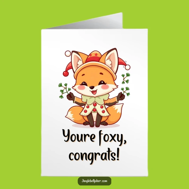 Free Printable Fox Jester Congrats Card: Festive Downloadable for Any Achievement!