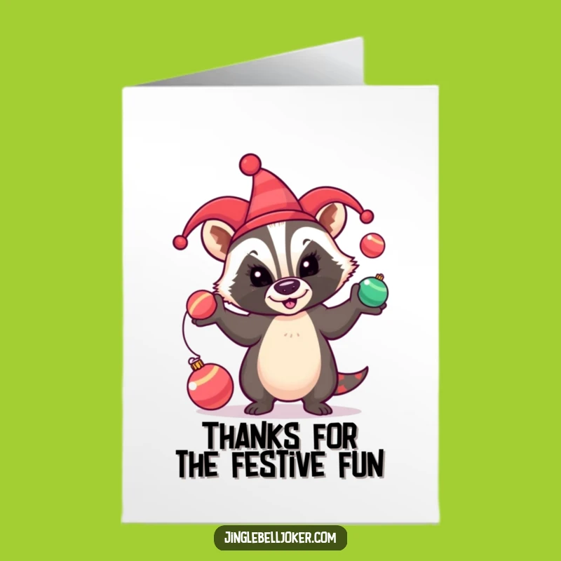 Free Printable Badger Jester Thank You Card: Funny Downloadable for Grateful Giggles