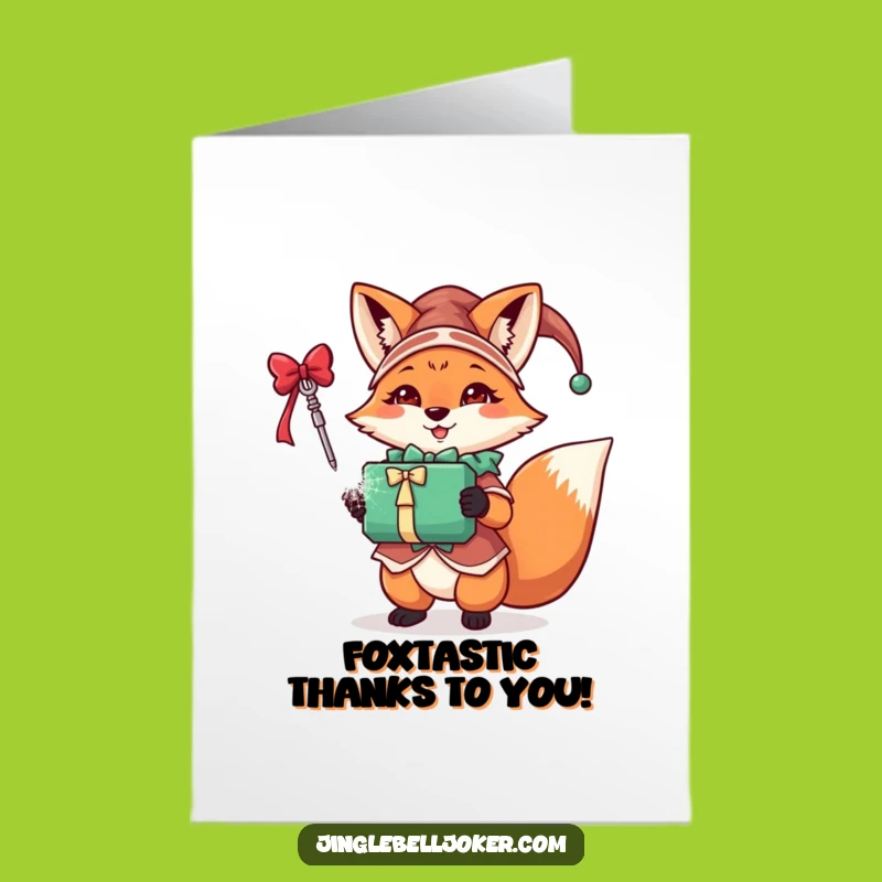 Free Printable Jester Fox Thank You Card - Grateful Gift Holder Downloadable!