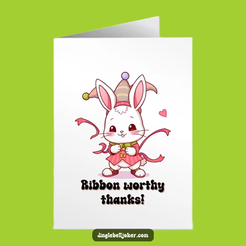 Free Printable Thank You Card: Jester Bunny Ribbon Fun - Sweet Downloadable Gratitude
