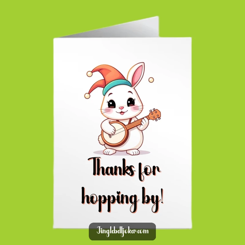 Free Printable Thank You Card: Jester Bunny's Tune, Musical Downloadable Gift