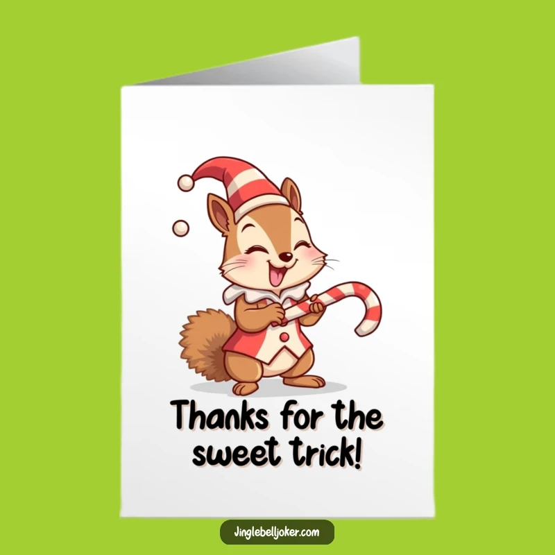Free Printable Thank You Card: Jester Squirrel's Sweet Thanks Downloadable Gift