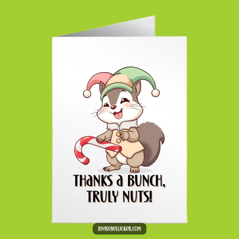 Free Printable Thank You Card: Jester Squirrels Gratitude Funny Downloadable Gift