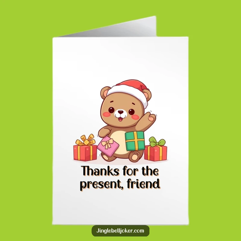 Free Printable Thank You Card: Kawaii Bear Juggling Gifts Festive Thanks