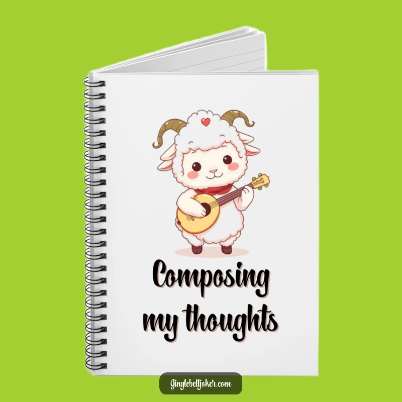 Funny Sheep Jester Notebook: Jot Down Melodies with Fluffy Character's Lute