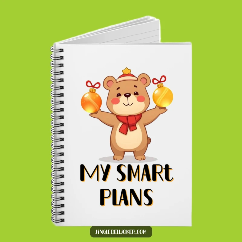 Funny Bear Juggler Notebook Journal Smug Holiday Glow Christmas Gift