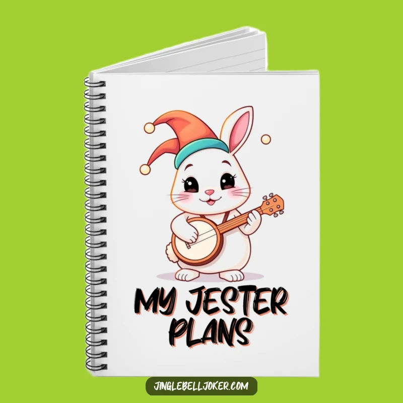 Funny Jester Bunny Banjo Notebook: Whimsical Musician Journal, Perfect Gift
