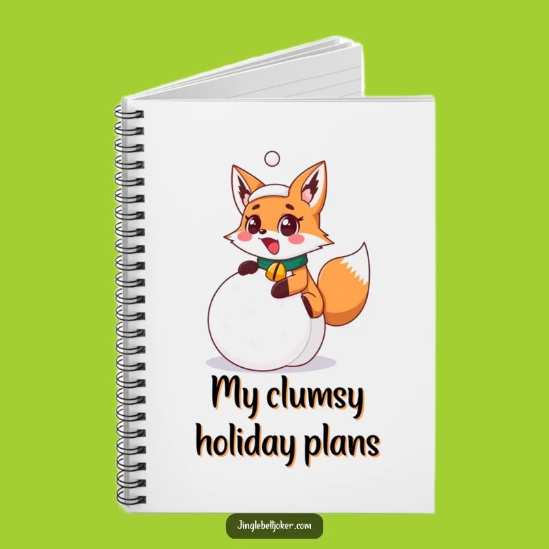 Funny Surprised Fox Joker Notebook, Festive Jotting Fun, Hilarious Gift for Writers