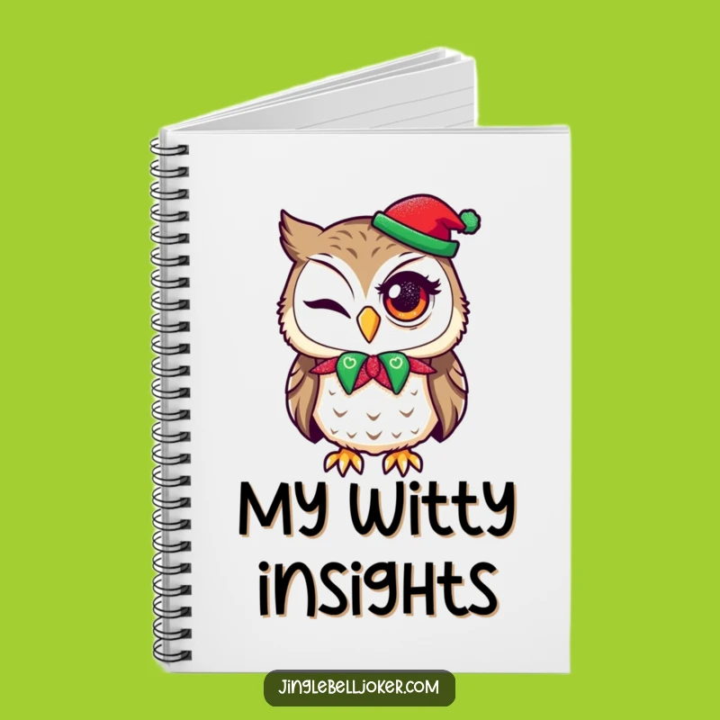 Funny Winking Owl Jester Notebook - Hilarious Holiday Planner Gift