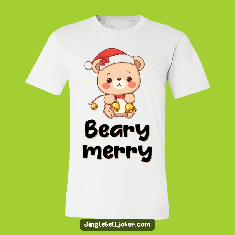 Funny Kawaii Bear Jingle Bells T-Shirt: Holiday Fun!