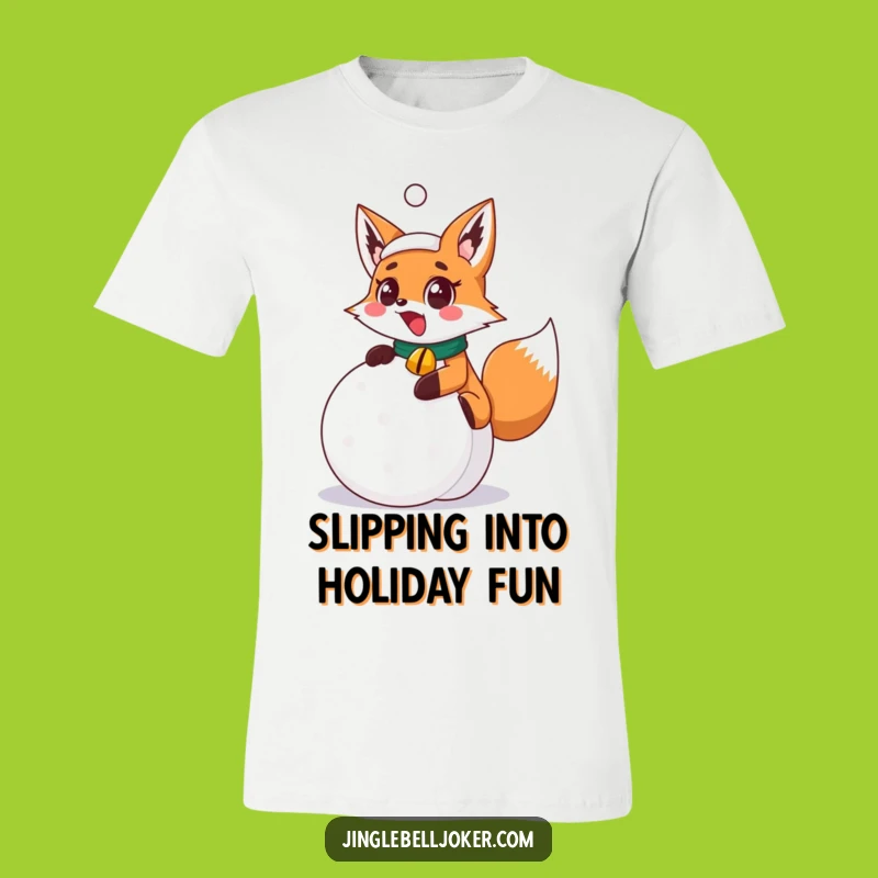 Funny Surprised Fox Joker T-Shirt, Festive Snowball Fail, Awesome Gag Gift Tee