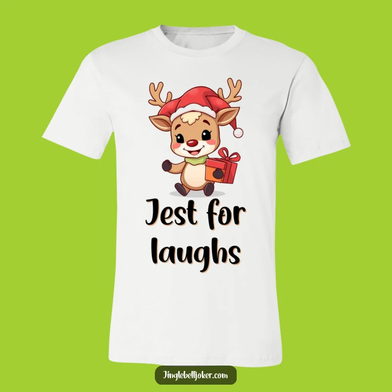 Funny Reindeer Jester T-Shirt: Holiday Joker Pup - Hilarious Funny Gift Idea