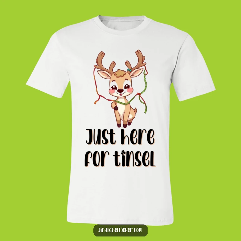 Funny Deer Joker T-Shirt: Festive Antlers, Hilarious Cartoon Apparel, Great Funny Gift