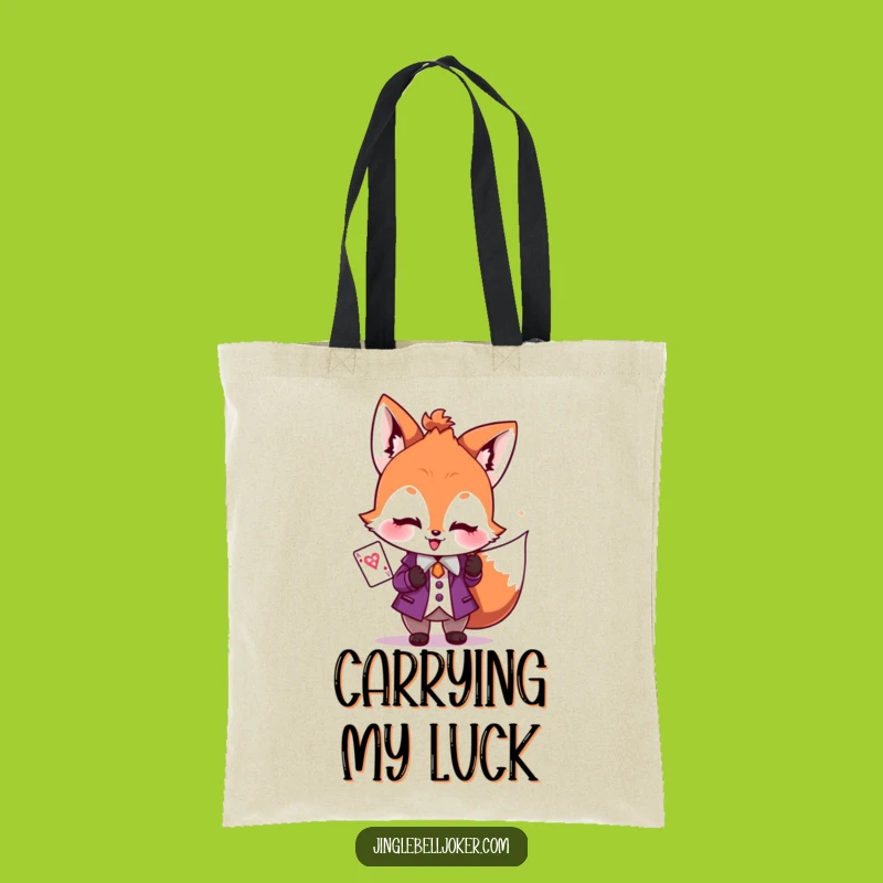 Funny Joker Fox Tote Bag: Carry Your Luck Everywhere