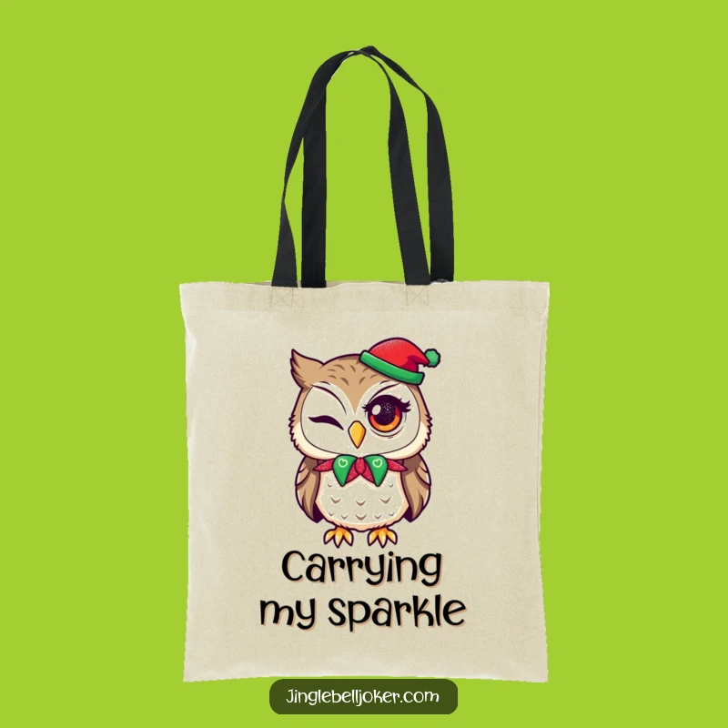 Funny Owl Jester Tote Bag - Hilarious Holiday Sparkle Carry-All Gift