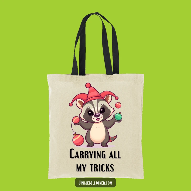 Funny Badger Jester Tote Bag: Carry Your Holiday Cheer Hilariously