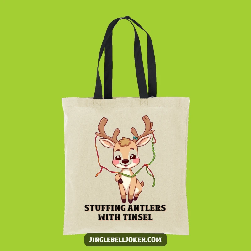 Funny Deer Joker Tote Bag: Festive Antlers, Carry Your Laughs in Style, Funny Gift