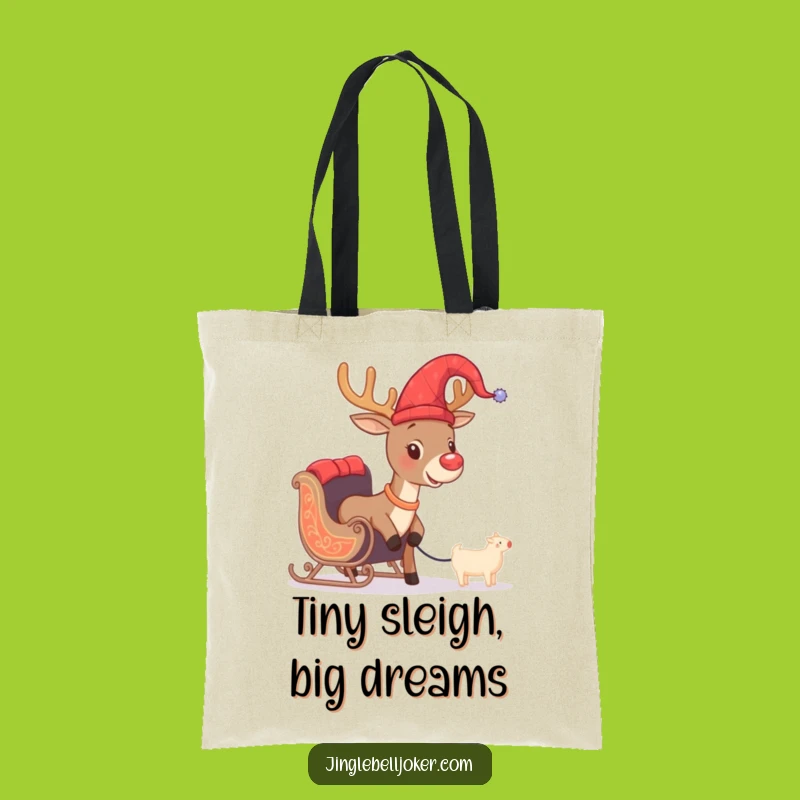 Funny Jester Reindeer Tote Bag: Hilarious Holiday Accessory for Festive Shopping Trips