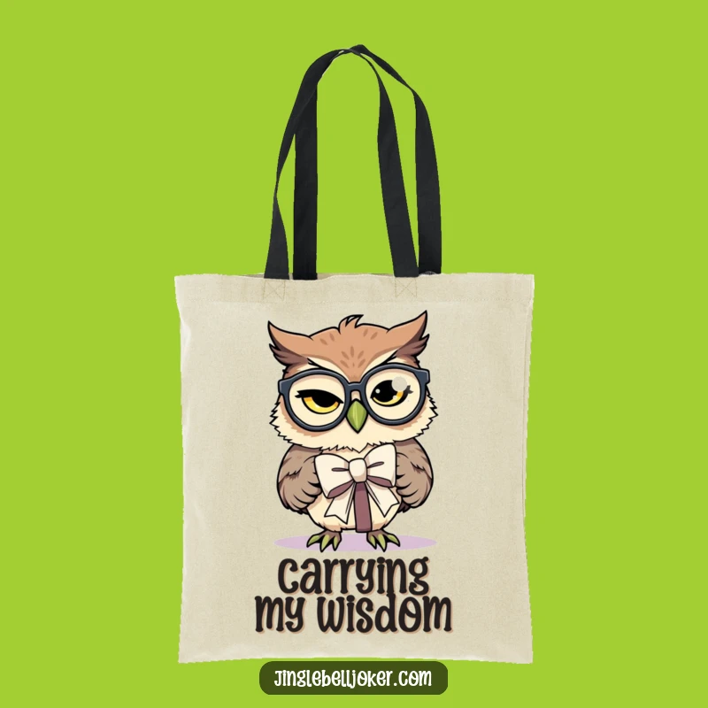 Funny Owl Gift Tie Tote Bag: Carry Your Presents Hilariously