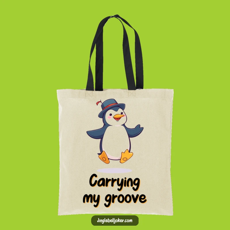 Funny Penguin Joker Tote Bag: Carry Your Laughs with Silly Jig Design