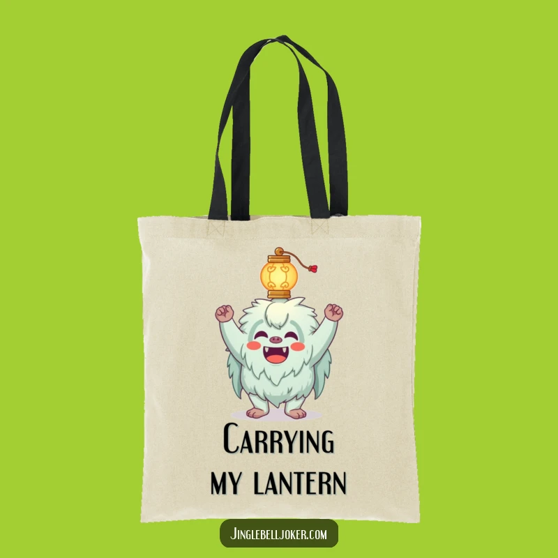 Funny Yeti Tote Bag: Balancing Lantern Joker, Practical Quirky Funny Gift